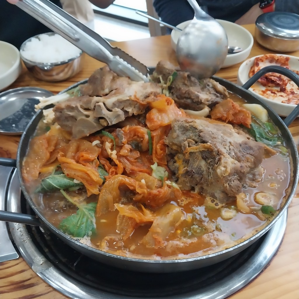 A heart Korean stew, gamjatang in Cheonan, Korea
