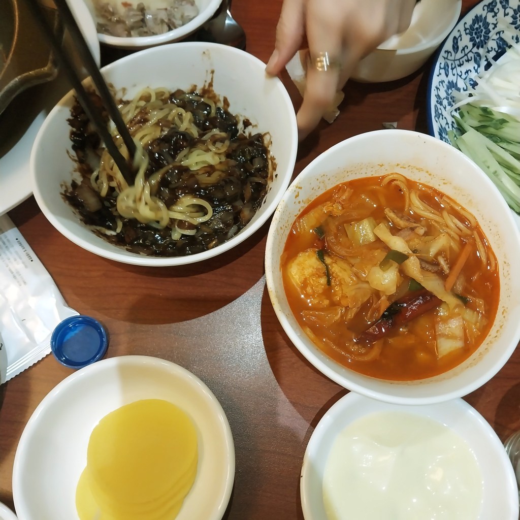 Dessert noodles at a Korean Chinese restaurant