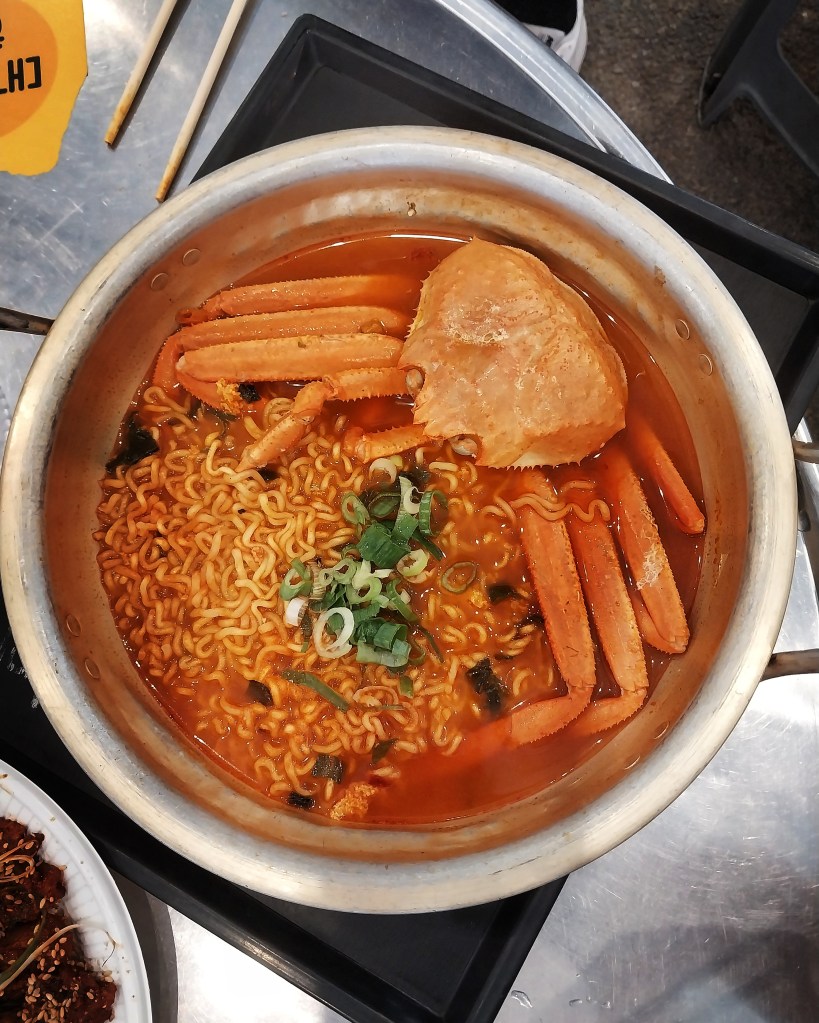 Crab ramen spicy soup